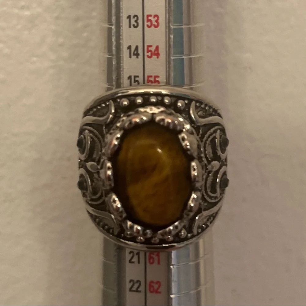 Tiger's Eye Stone Ring: Stainless Steel Vintage Style ring size 8🔥